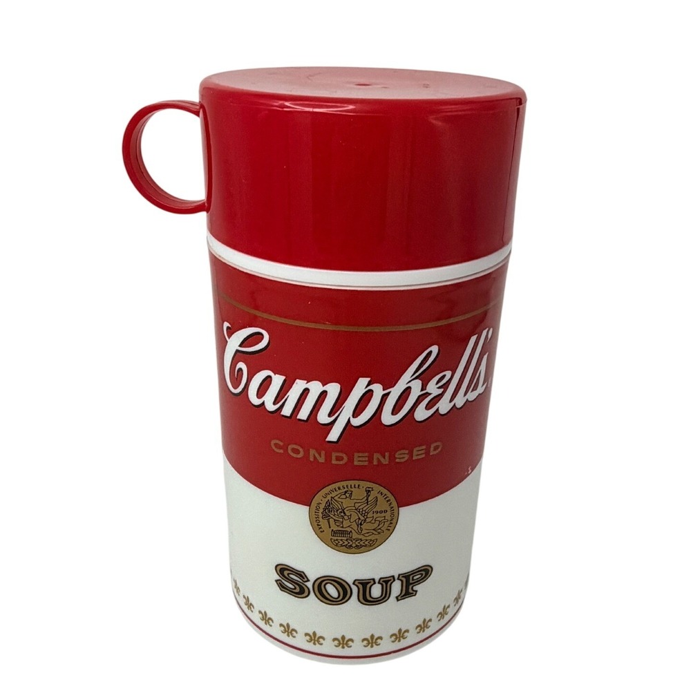 Vintage 1998 Campbells Soup Can-Tainer‎ Insulated Thermos Cup 11.5oz Red White